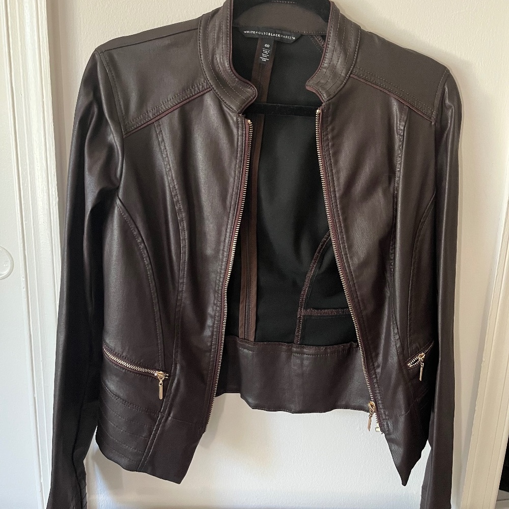 NWOT White House Black Market faux leather jacket